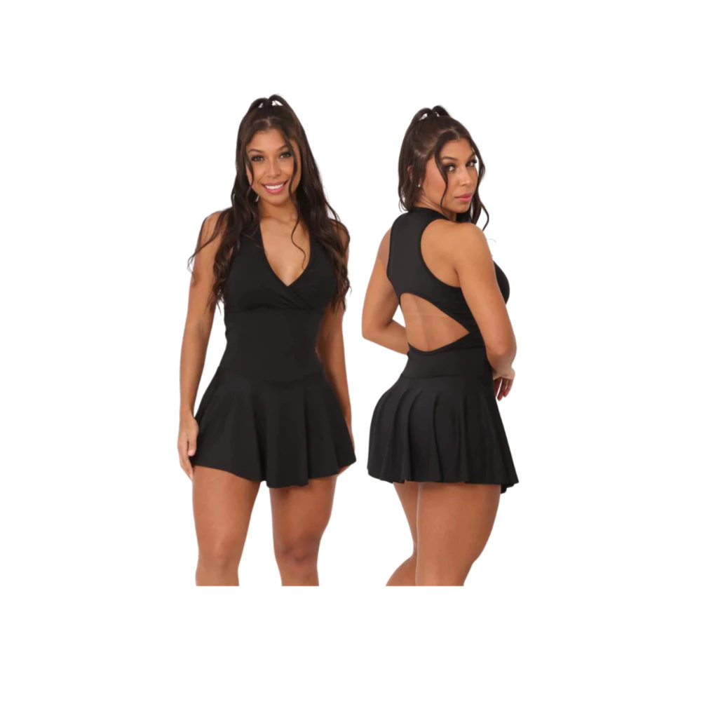 MACAQUINHO VESTIDO SAIA MAIO ACADEMIA TREINOS LAZER SUPER FITNESS SUPLEX — imagem 1