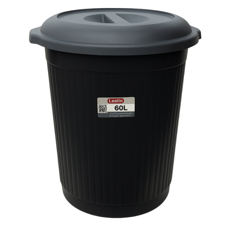 Kit 1 e 4 Cestos Lixo Lixeira 60Litros Tampa Organizadora Roupas Lixo Reciclado