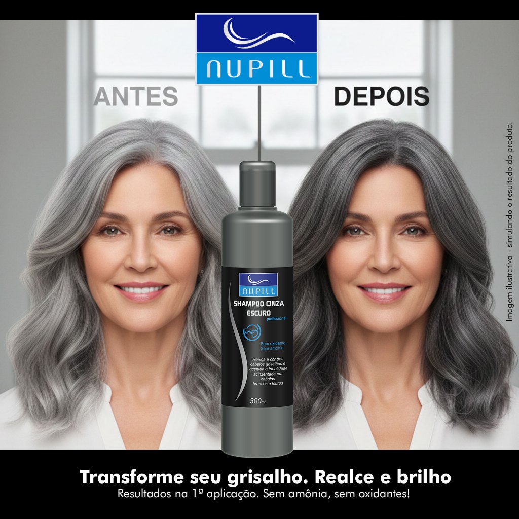 Shampoo Cinza Escuro Nupill 300ml em Oferta na Shopee