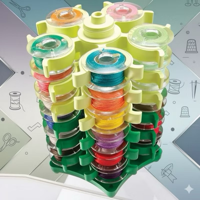 TORRE PORTA BOBINA DE COSTURA CLIPES ARMAZENAMENTO SUPORTE PARA 30 BOBINAS