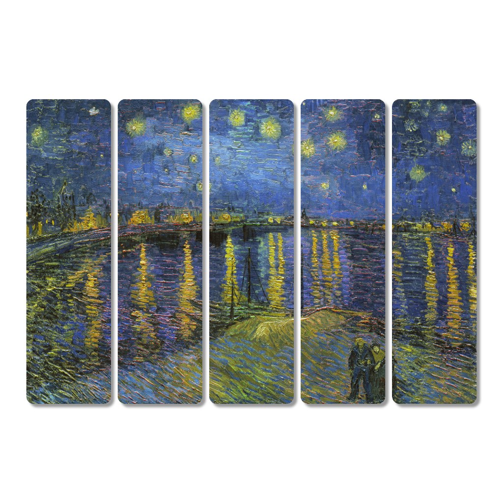 Marca Páginas A Noite Estrelada Sobre o Ródano com Foil Holográfico - Vincent Van Gogh