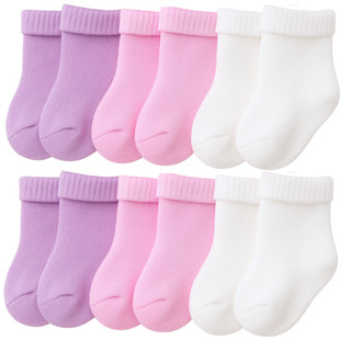 Kit 06 Pares de Meias Bebê RN Recém Nascido Essencial para Enxoval Saída Maternidade 0 a 6 Meses