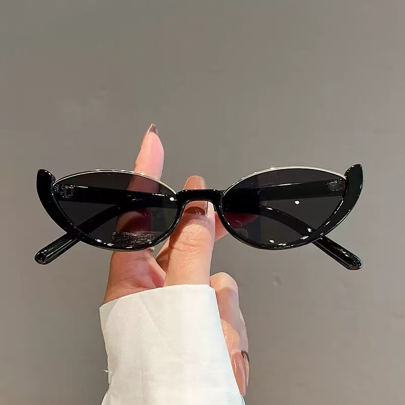 Óculos de sol modernos, triangulares e com armação de meia-armação, para mulheres JK6801