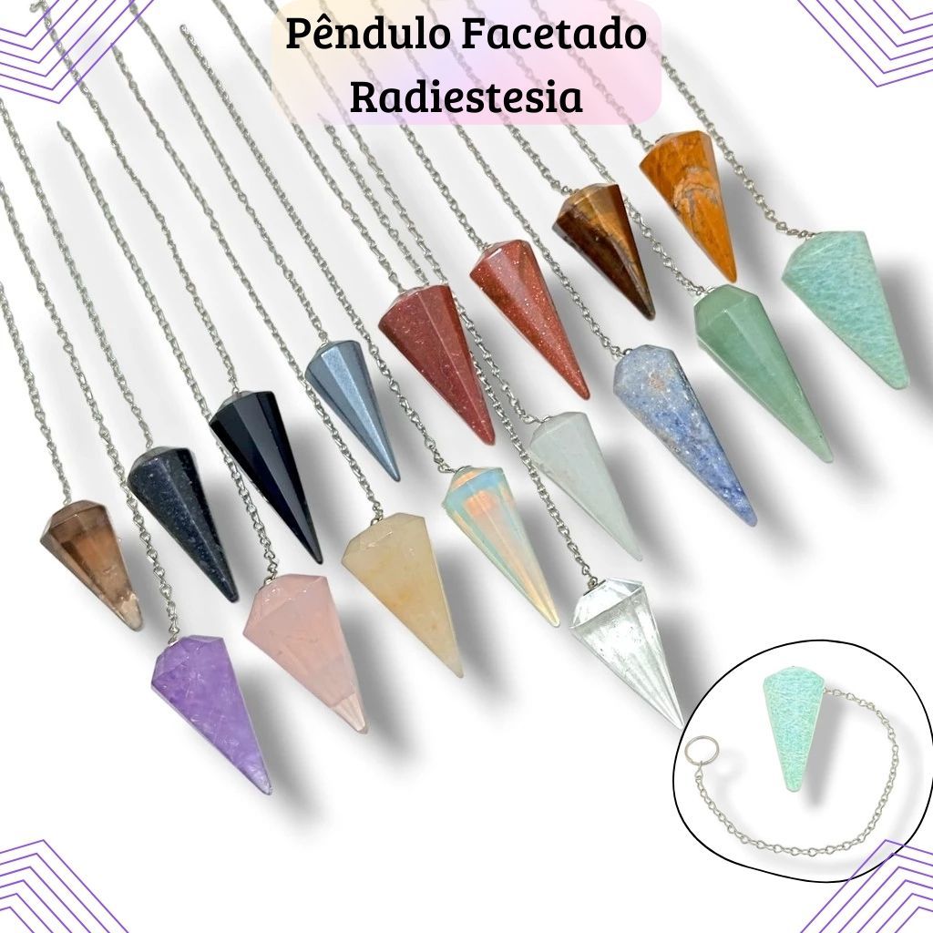 Pêndulo Facetado Radiestesia Escolha O Cristal