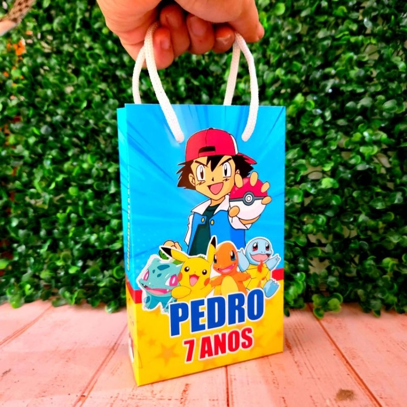 Sacolinha Surpresa Personalizada Lembrancinha de Aniversário Pokémon Festa Infantil