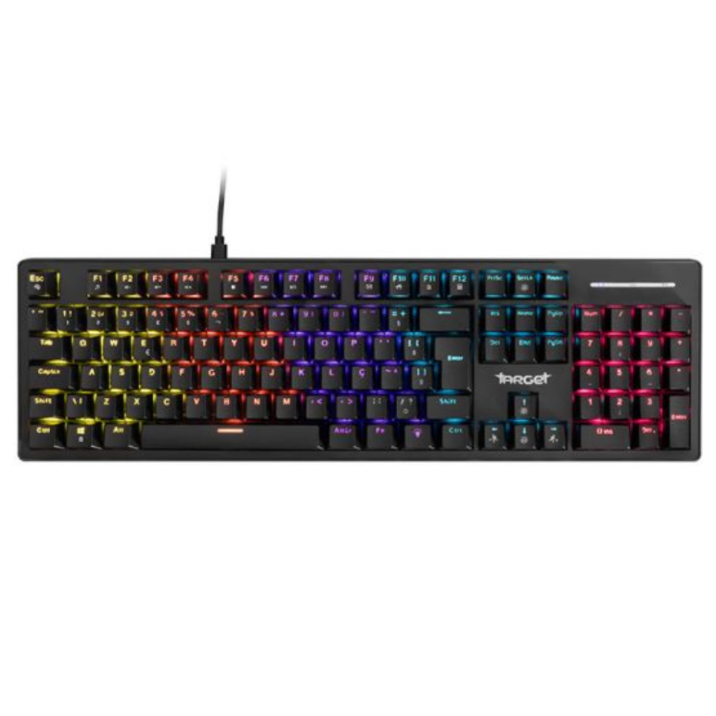 Teclado Mecânico Gamer Anti Ghosting Switch Huano Azul Qwerty Layout Abnt2 USB Target