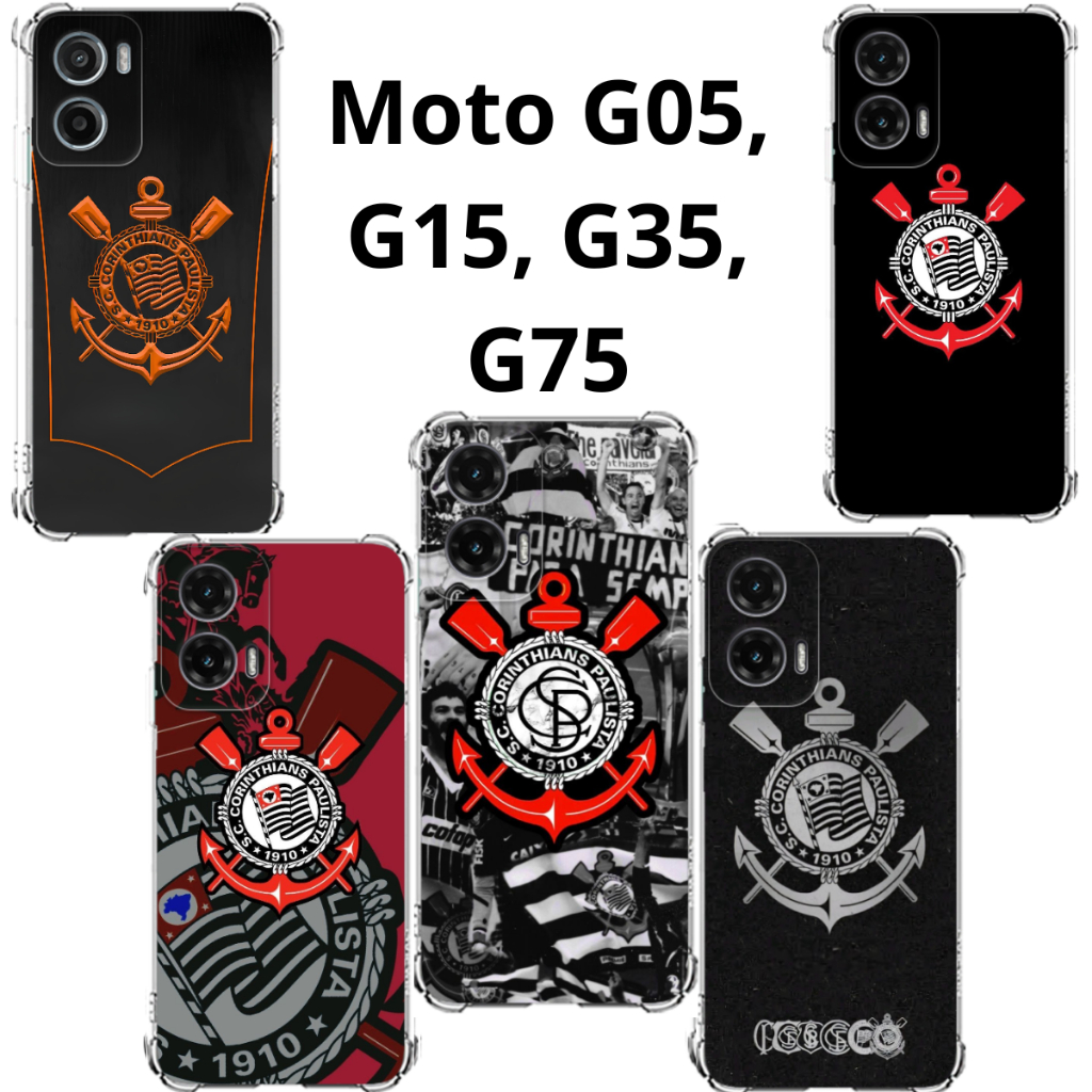 Moto G05, G15, G35, G75 Capa Inspirada no Timão Capinha Case TPU Time Corinthian
