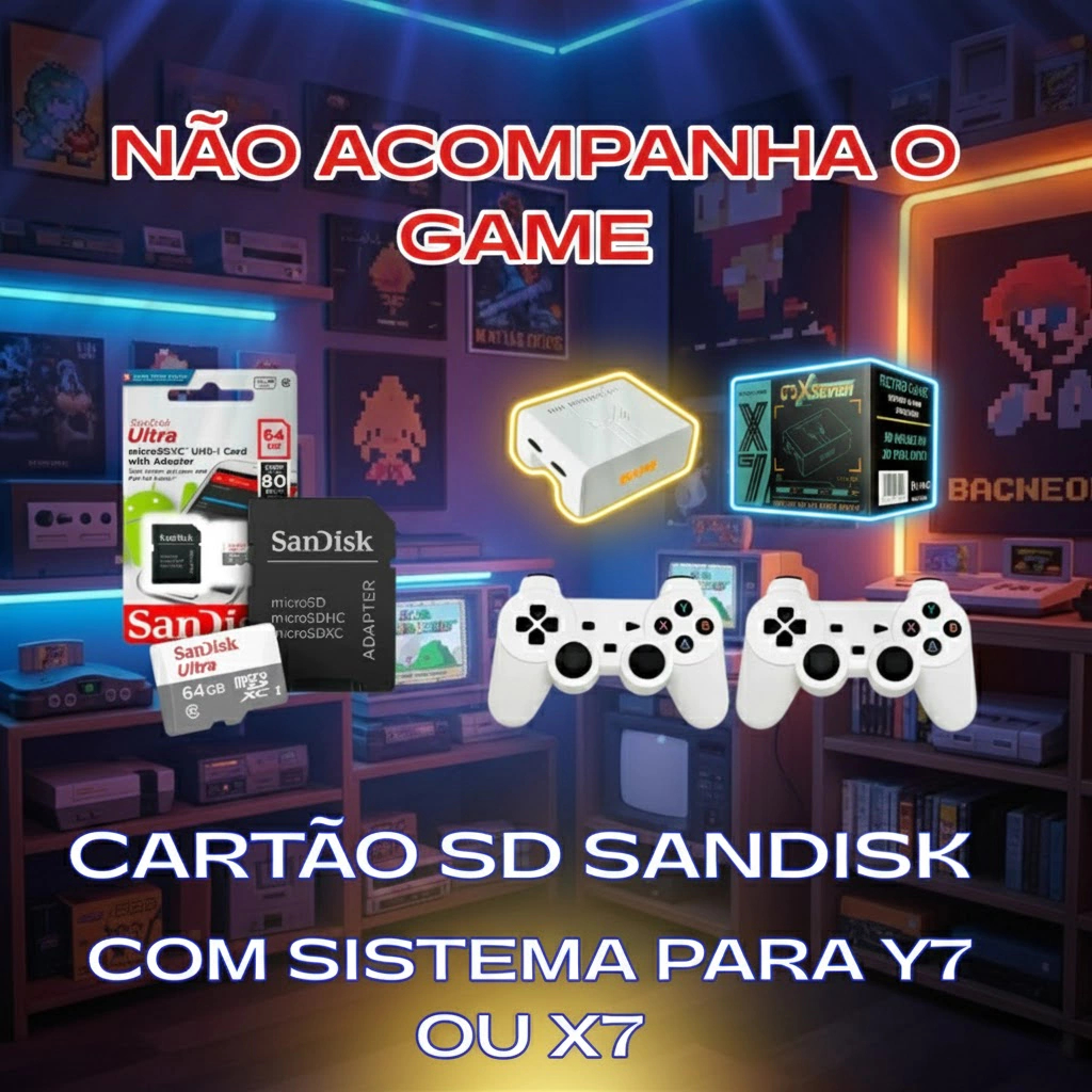 Cartão SD Original Com Sistema Para Game Stick Y7 /X7 Versão Atualizada E Desbloqueada