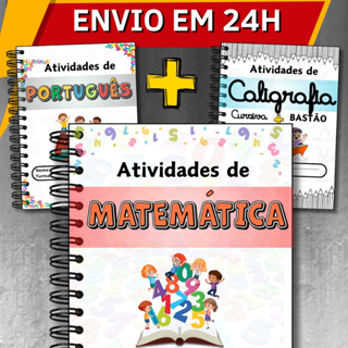 Livros Alfabetização Infantil Apostila de Atividades Matemática, Caligrafia e Português em Oferta na Shopee