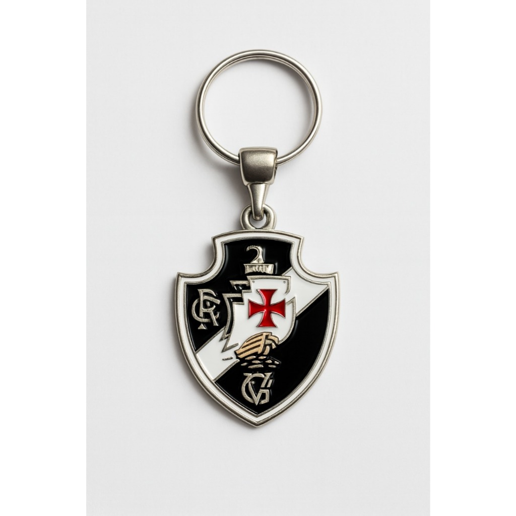 Chaveiro de Metal com Brasão de Time - Vasco da Gama