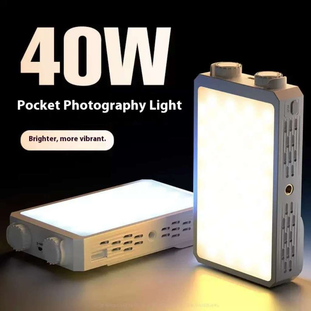 Luz De Preenchimento 40W Super Forte Mobile Para Câmera Tablet Celular Com Mini Tripe Lay V-40