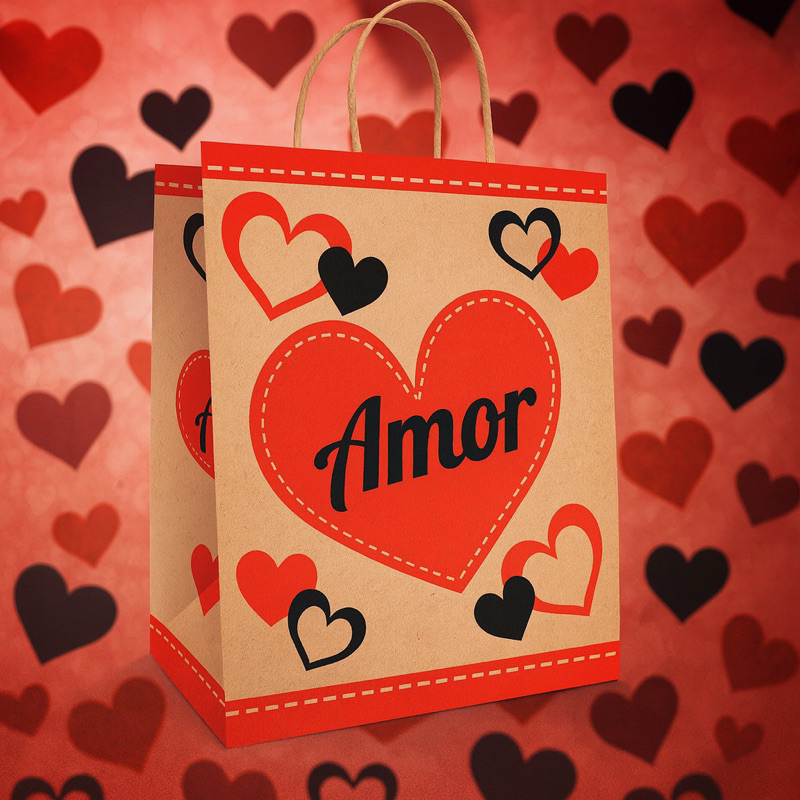 10 sacola papel kraft amor para dia dos pais dia das mães dia dos namorados