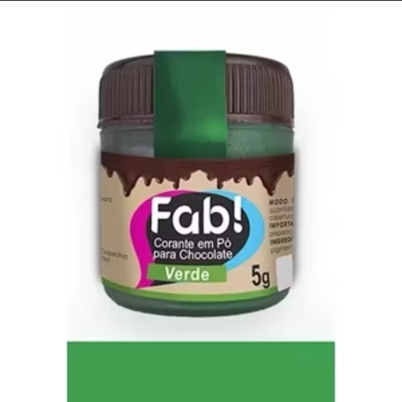 CORANTE EM PÓ PARA CHOCOLATE 5g TODAS AS CORES FAB!
