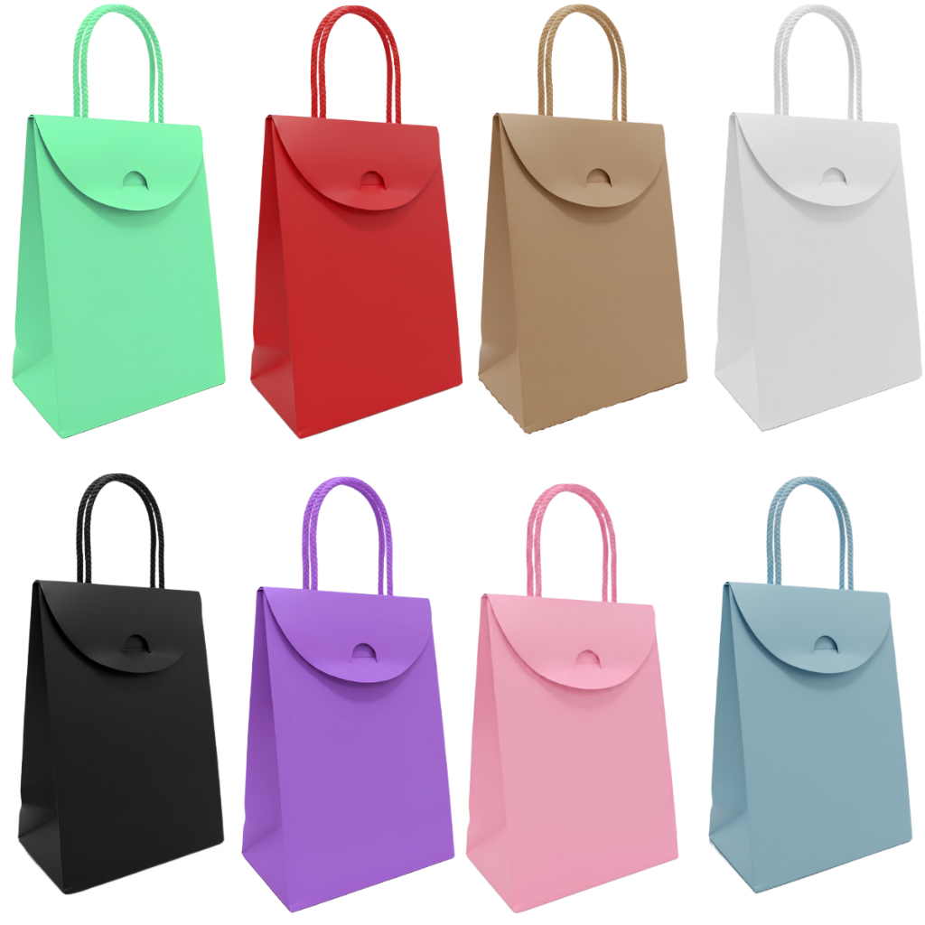 Sacola Papel Colorida Extra Pequena - 09x13x06 - 10/50 Unidades em Oferta na Shopee