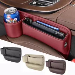 Organizador de Couro para Assento de Carro Console Multifuncional com Suporte Copo