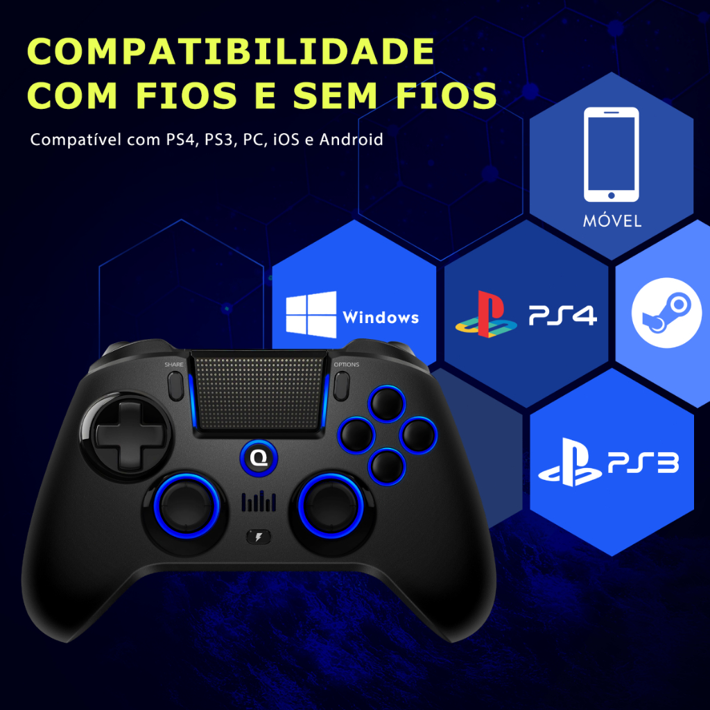 Detalhes do QRD Spark N5 Controle Efeito Hall Gamepad joystick Controle para Ps4 Ps3 Android Ios
