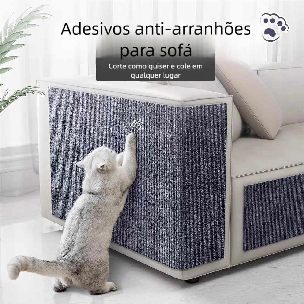 Tapete Arranhador para Gatos Auto-Adesivo - Protege Sofa e Móveis, Material Durável, Fácil de Instalar! em Oferta na Shopee