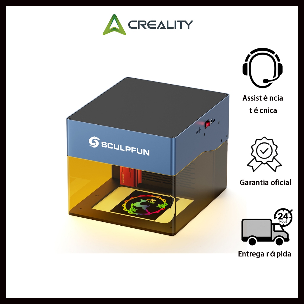 Creality&SCULPFUN iCube Pro Max 10W Máquina De Gravação A Laser Mini portátil APP/WIFI/offline em Oferta na Shopee