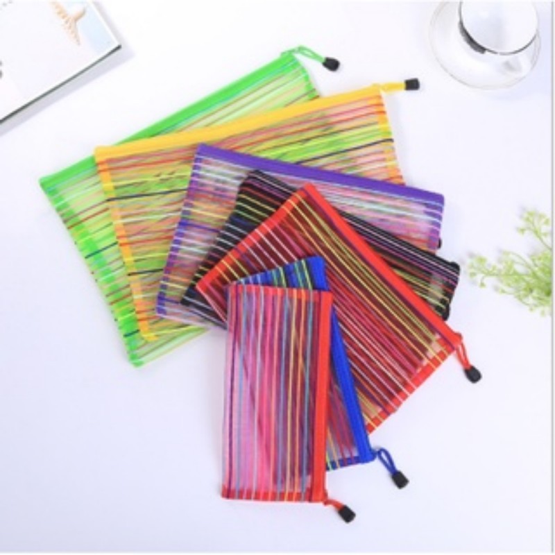 40 Peças Estojo Multiuso Bolsinha Nylon Colorido Necessaire 12x23cm Promoção