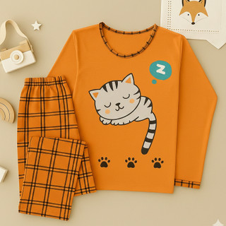 Pijama De Inverno Gatinho Fofo Malha Premium Longo Manga Comprida e Calça Feminino Adulto Estampado