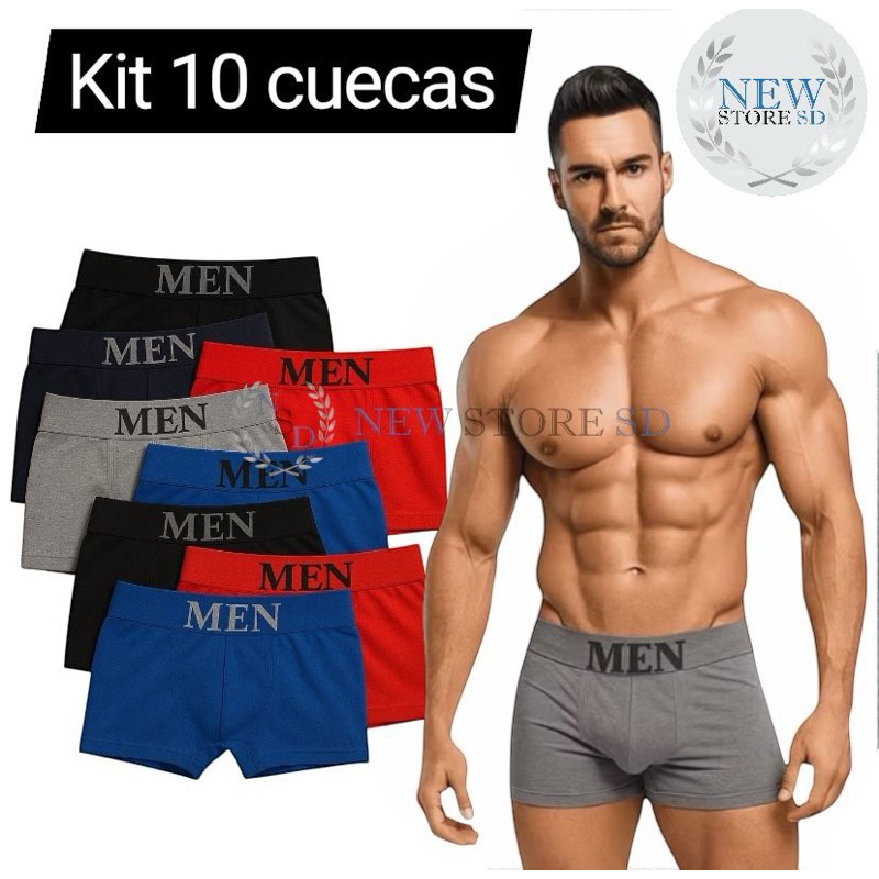 Kit até 10 Cueca Boxer Masculina Microfibra Adulto Sem Costura Conforto Premium