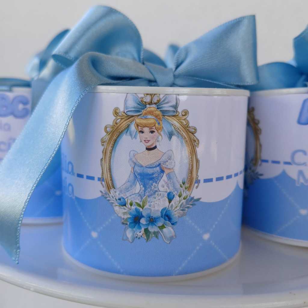 Tubolatas Personalizadas Cinderela ABC. Lembrancinha Festa Infantil.Tema Princesa