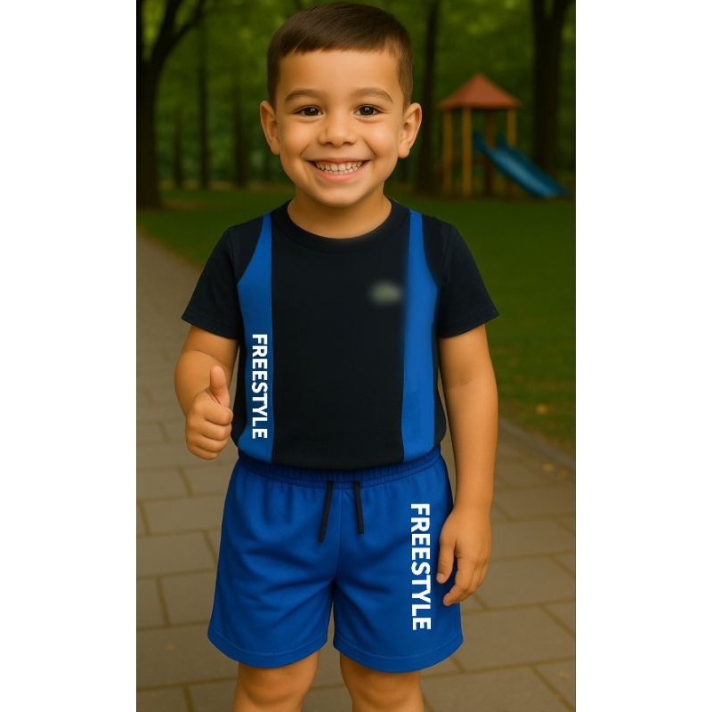 Conjunto Camiseta e Bermuda Infantil Juvenil Menino