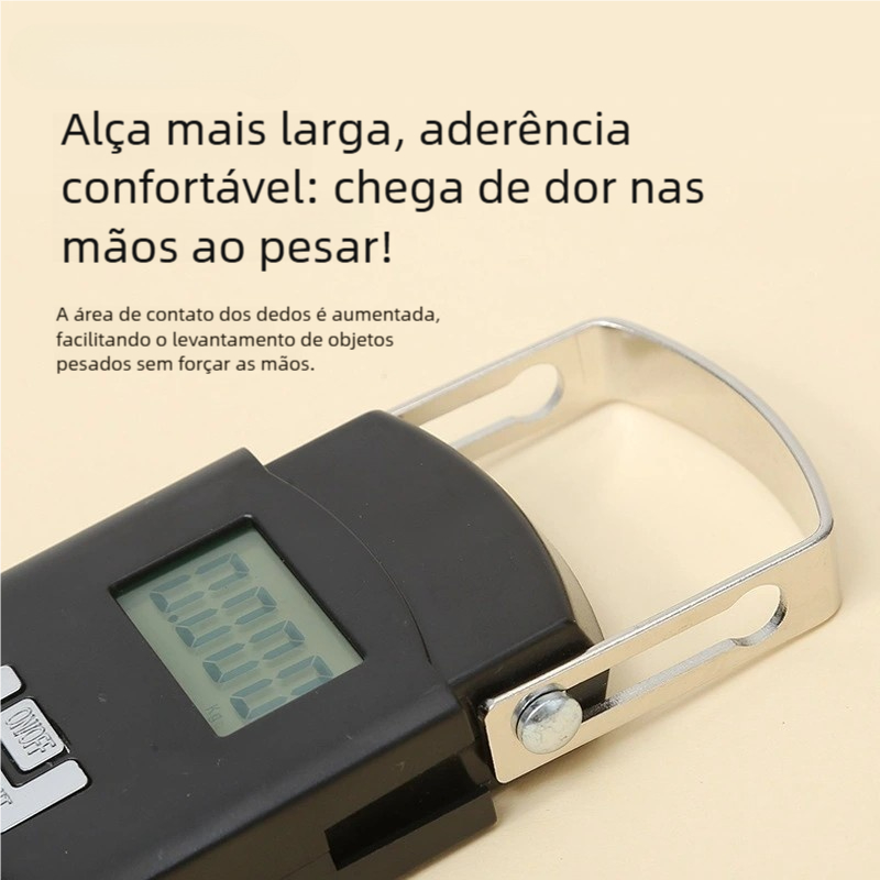 Imagem Balança Digital Gancho Portátil de Mão – Até 50kg para Bagagem e Mala