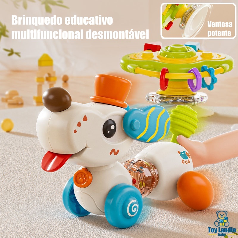 Brinquedo De Caminhada De Tração Ventosa Para Cachorro De Mesa De Jantar Infantil Andador De Bebê Animal em Oferta na Shopee