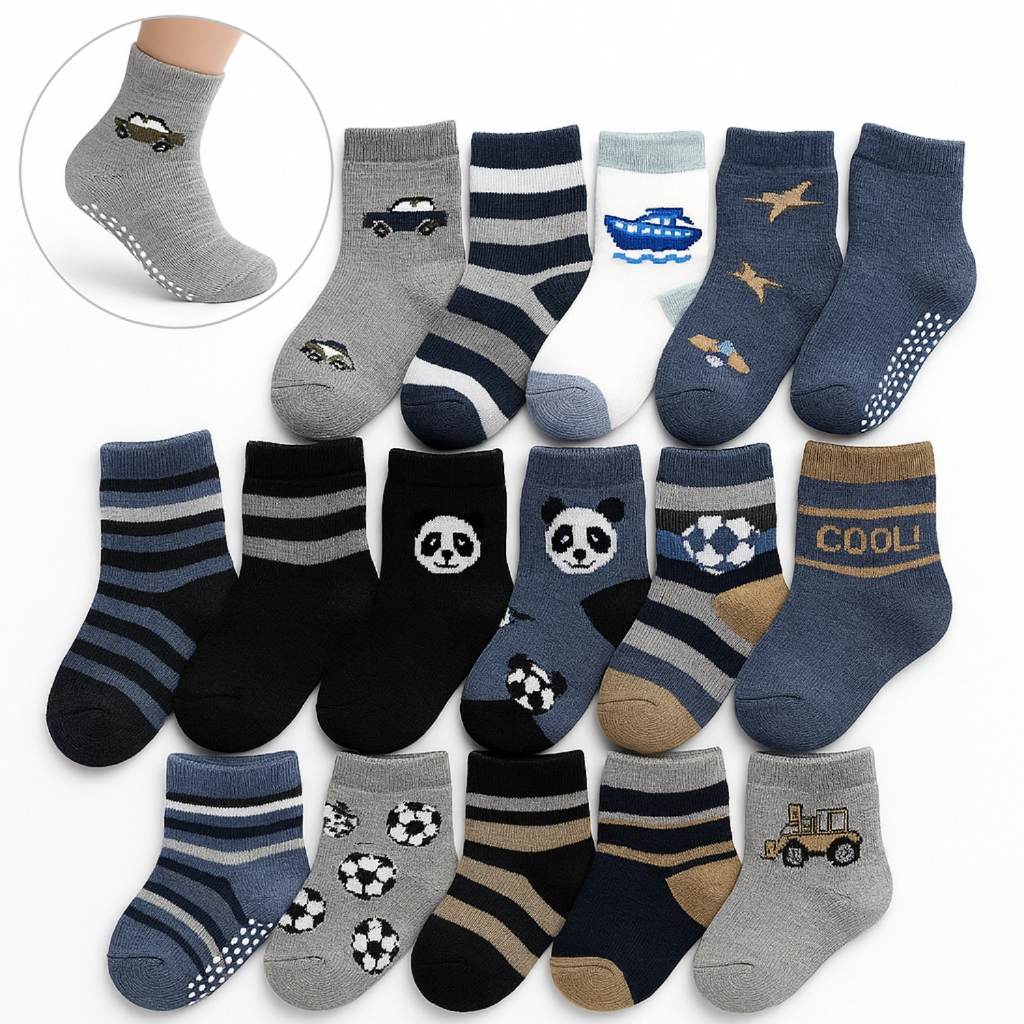 Kit 12 Pares Meias Infantil Menino Confortável Macia Barato Bonito