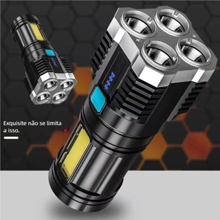 Lanterna LED 4 Núcleos Potente - Prova d’Água e USB Recarregável em Oferta na Shopee