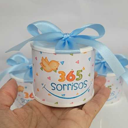 Tubolata Personalizada 365 Sorrisos 5x6cm – Lembrancinha para Festa, Chá de Bebê, Revelação e Maternidade,casamento