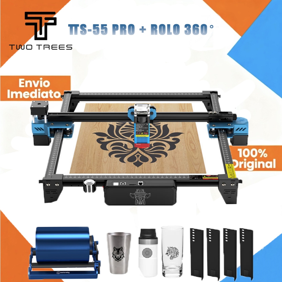 TwoTrees TTS-55 pro Impressora A Gravador Corte Laser 40w Área CNC Laser 5.5w Wifi