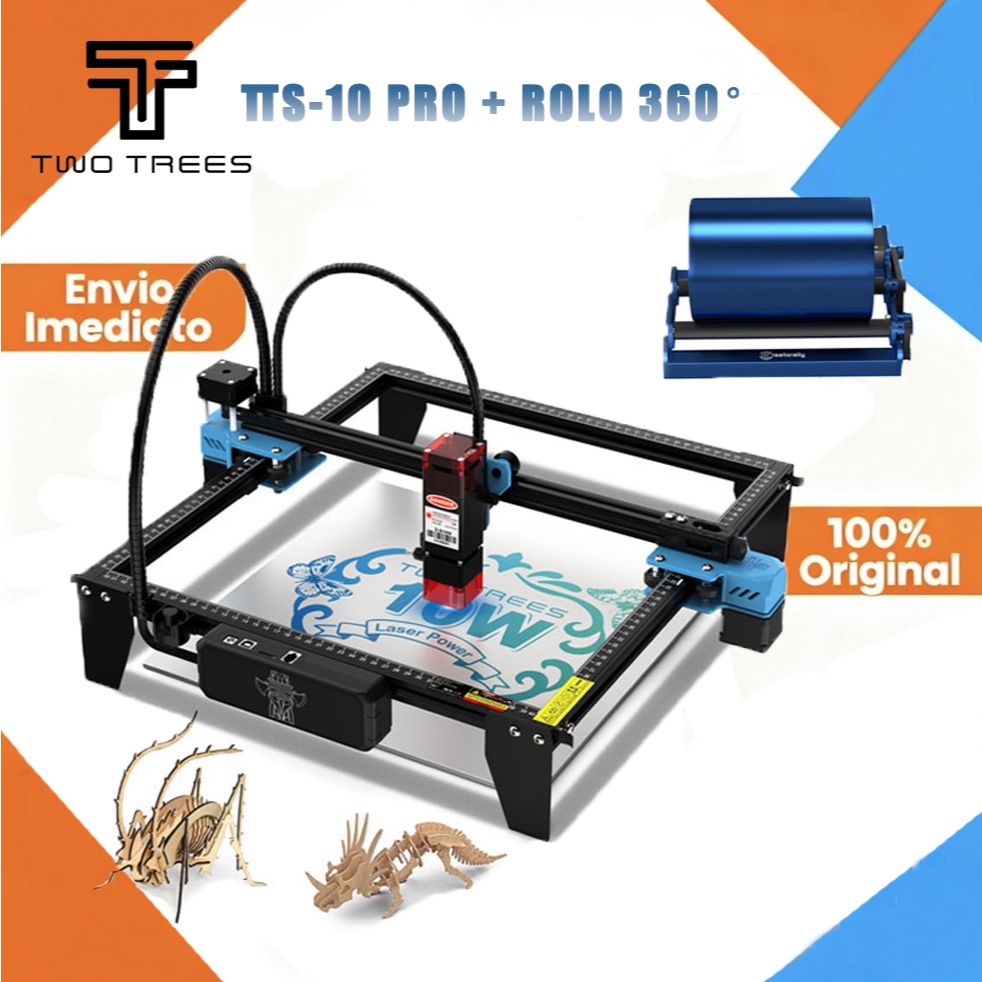 Máquina de corte e gravação a laser TwoTrees TTS Pro &ROLO, cortador e gravador a laser