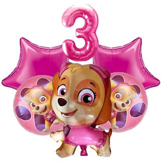 Kit 6 Balão Metalizado Skye Patrulha Canina Corpo Estrela Número 3 Rosa Festa Aniversário em Oferta na Shopee