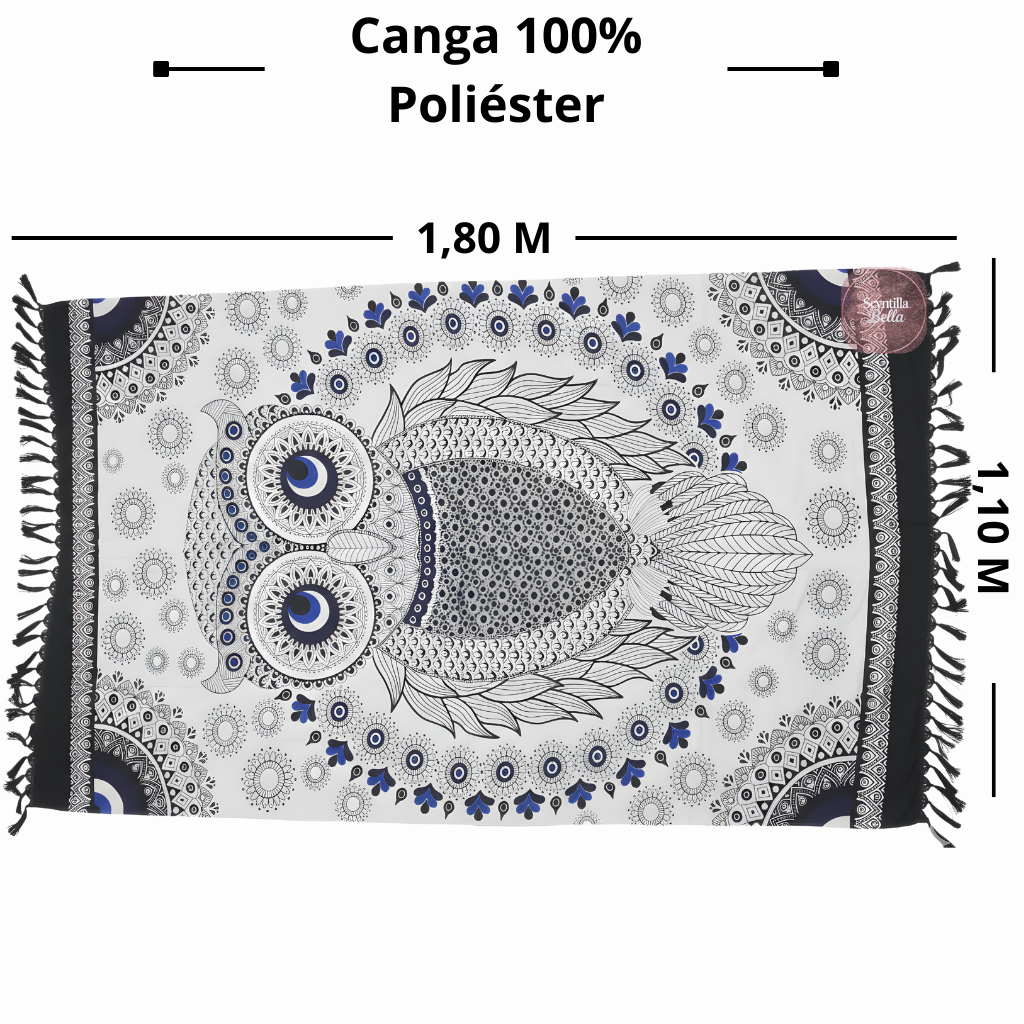 ScyntillaBella Canga de Praia Coruja Olho Grego + Variações Saída de Praia, Piscina, Plus Size em Oferta na Shopee