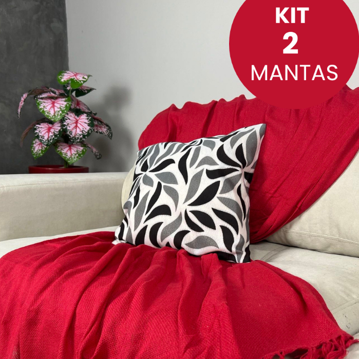 Kit 2 Mantas Decorativas Sofá Algodão Luxo Gigante 210x120 Capa Sofá Protetora Decoração DOMMUS