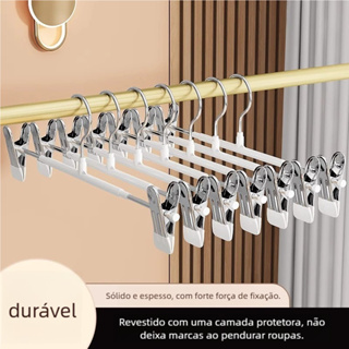 10-30 Unidades Clip Cabide Metal Cromado de Alta Qualidade, Adequado para Vestidos, Saias e Calças em Oferta na Shopee