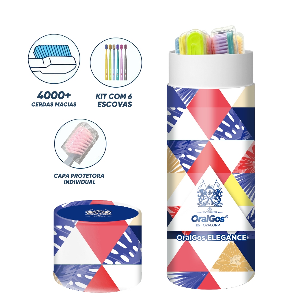 OralGos Pacote de Escova de Dentes Super Macia,Nano Cerdas de Super Densidade+6 cores,Capa Protetora