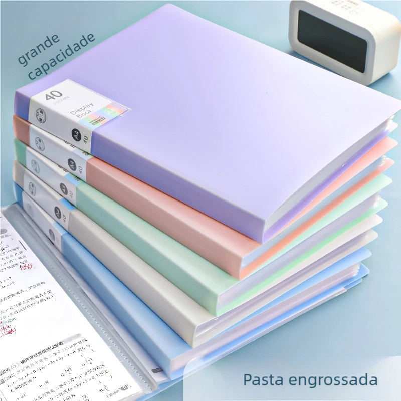 Pasta Catálogo A4 - Kit Inclui 60 Envelopes de Plástico, para Organização de Documentos em Casa e Escritório, Portátil e