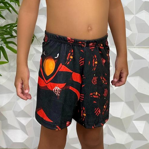 Samba Canção Short Bermuda PIjama Moda infantil Estampada Personagem Time Carioca Menino Conforto