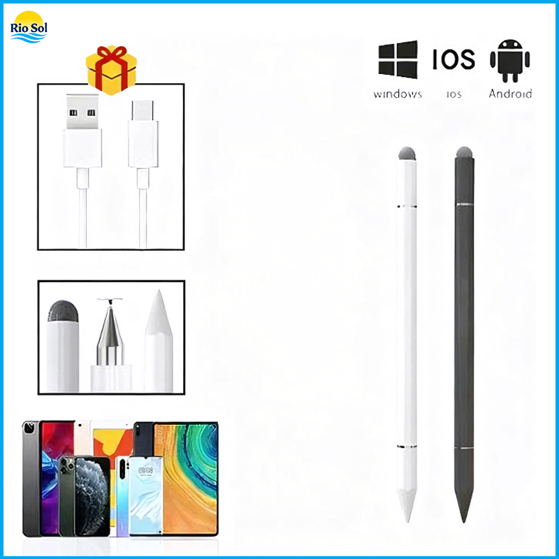 Caneta Touch Screen 3 EM 1 Ponta Fina Desenho IPad IPhone Android Alta Precisão Universal Design Grafico-K1