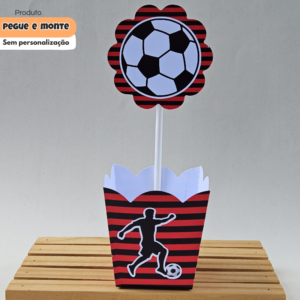 08 a 30 Centro de mesa PEGUE E MONTE - Tema Futebol Vermelho e preto - aniversario - lembrancinhas - festas em Oferta na Shopee