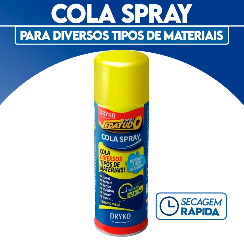 Cola Spray Permanente Dryko 400ml e 100ml - Cola Spray P/ madeira, Tecidos e outros em Oferta na Shopee