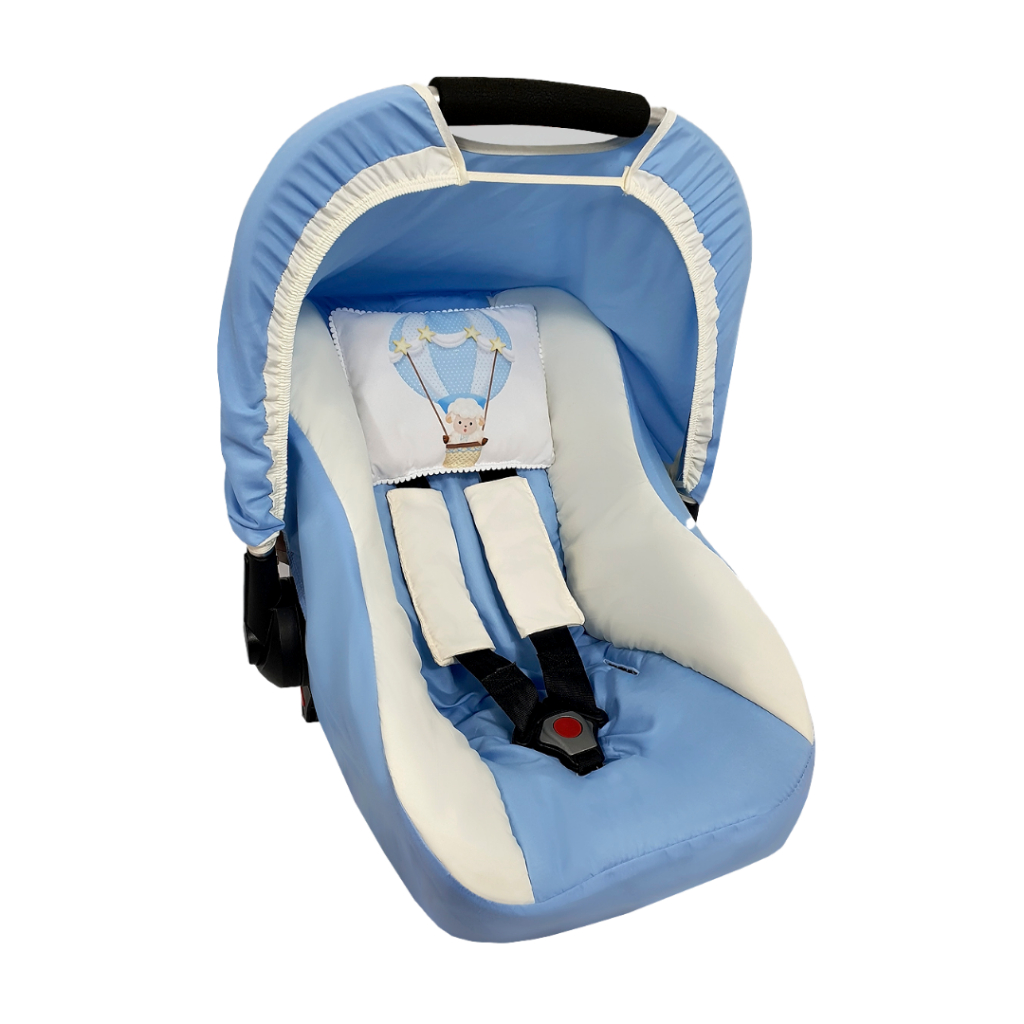 Kit Capa Protetora para Bebê Conforto com Capota e Protetores de Cinto Menino e Menina