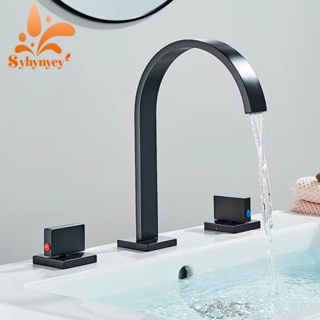 Torneira Para Banheiro Bancada Alças Duplas Três Furos Instalação Torneira Curva em Oferta na Shopee