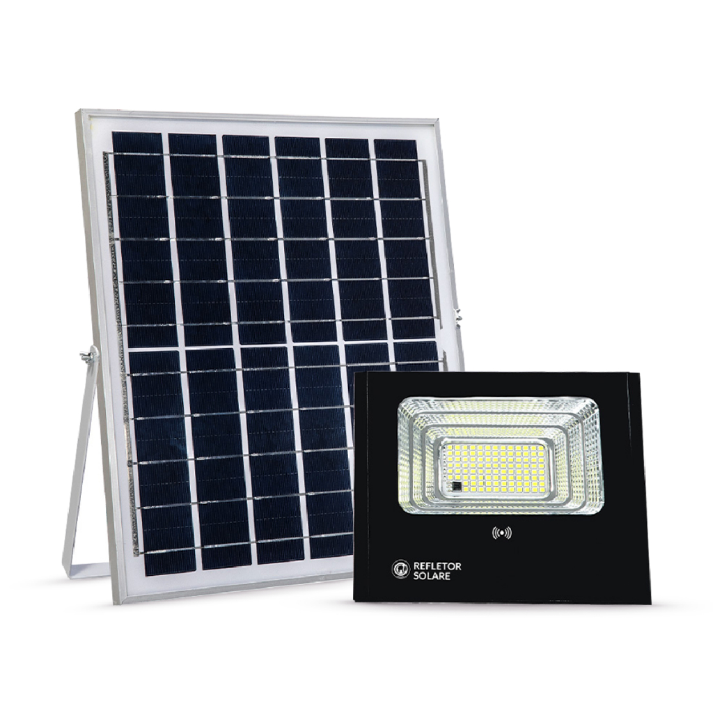 Refletor Placa Solar Led Com Sensor 25w,40w,60,100w ou 200w 6500k Branco Frio Bivolt em Oferta na Shopee