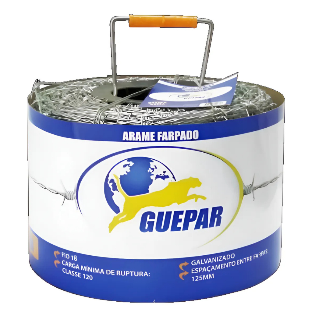 Arame Farpado Galvanizado Fio 18 Duplo 250m Cerca Sítio Chácara Proteção Muro Segurança Casa