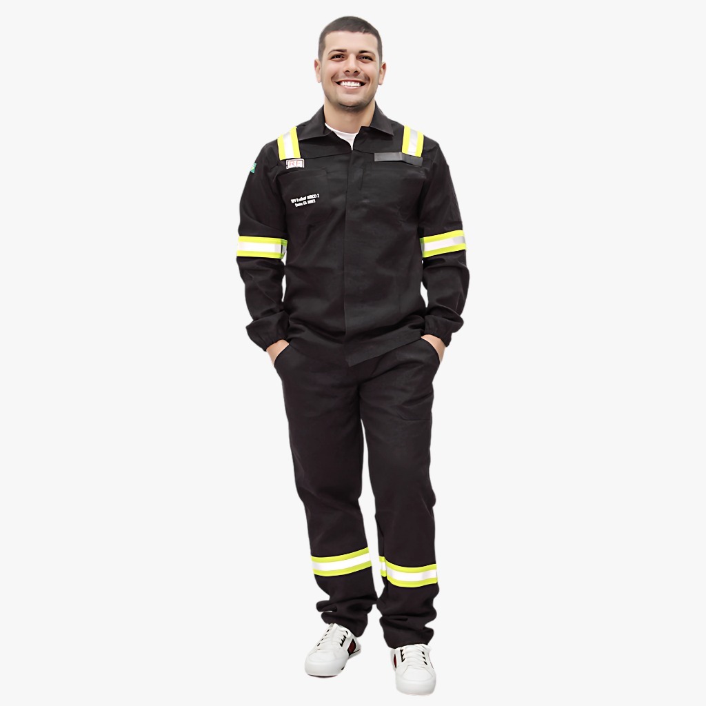 Conj. Roupa Antichamas NR10 Atpv 11 Cal/cm² Risco 2 RIPSTOP - Antirasgo-Fabrica certificada ISO 9001
