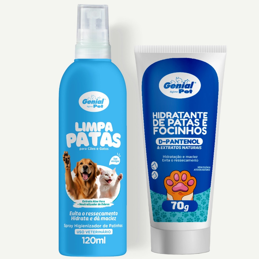Kit Limpa Patinhas + Hidratante De Focinho e Patas Limpador Cachorro Gatos Pet em Oferta na Shopee